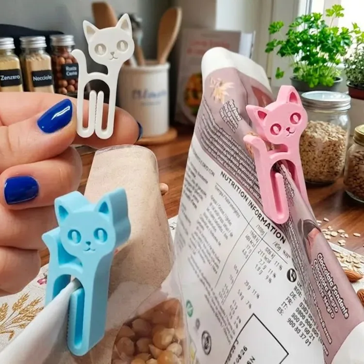 1pc Random Color Cat-Shaped Clips – Seal Bags, Envelopes & Kitchen Organizer, Super Cute Functional Mini Clips