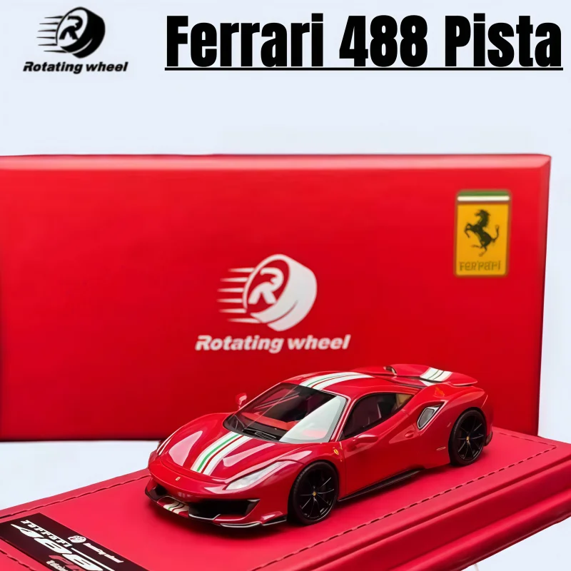 1:64,488 Pista Hardtop version Prancing Horse, resin static miniature car boom play model, adult collection display pieces.