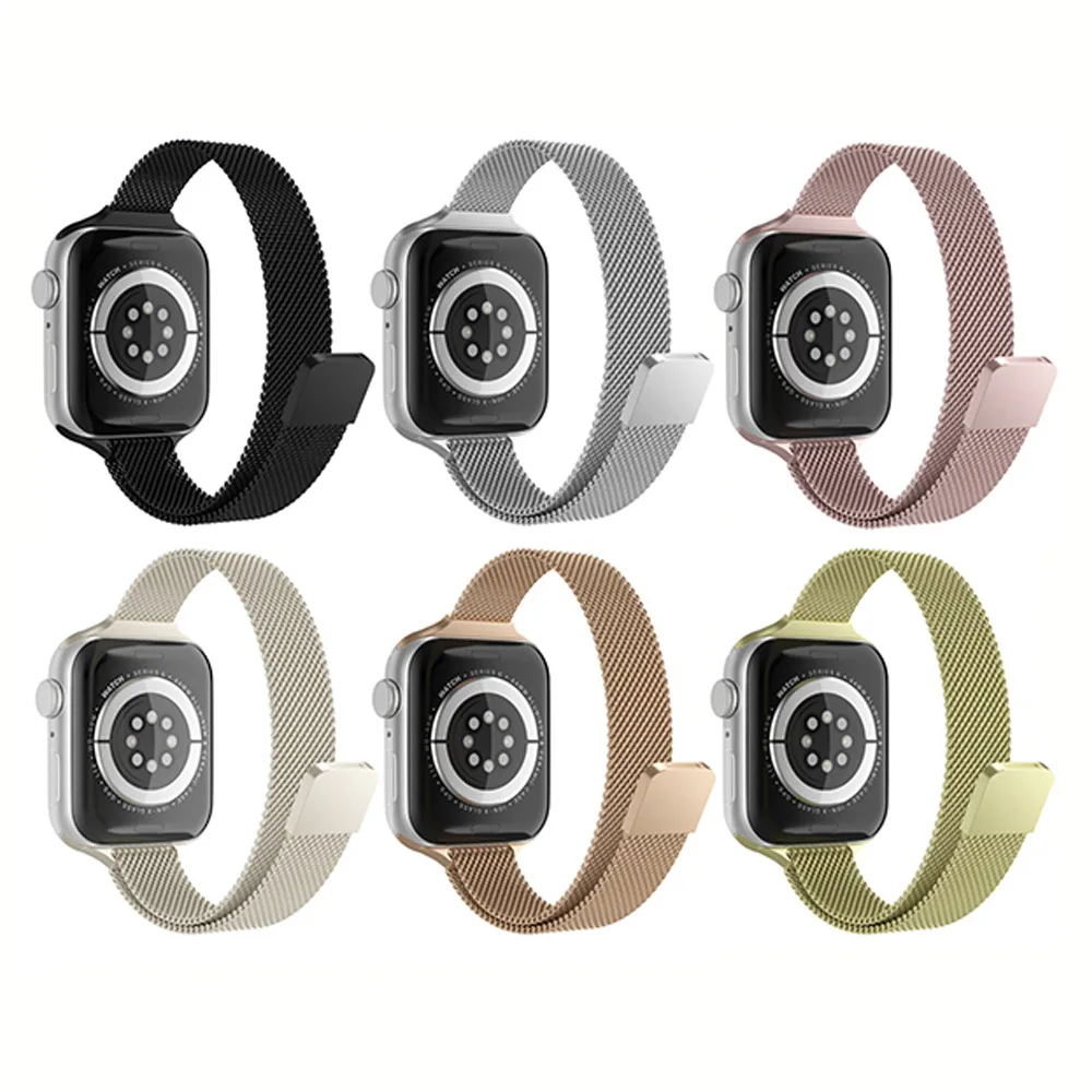 Wholesale watch bands for Apple watch Milanese Strap Metal Magnetic Small Waist Stainless Steel Women's Watch Strap