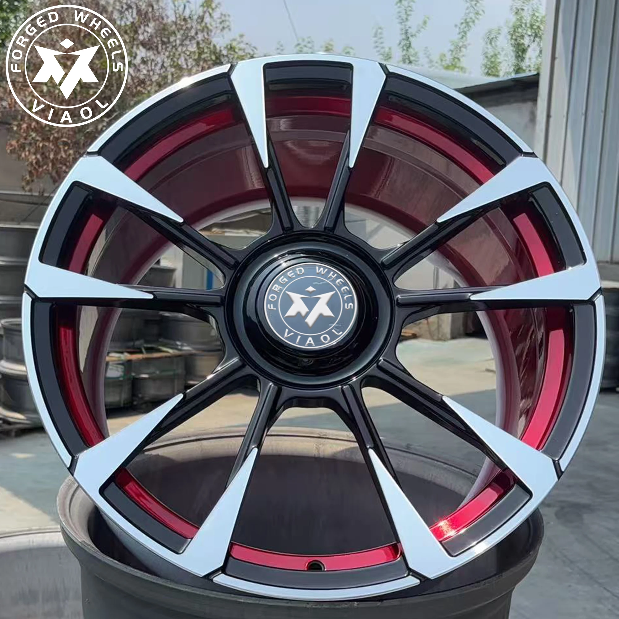 

Viaol Custom Monoblock Forged Alloy Wheel Rims 17/18/19/20/21/22/23/24 Inch Red Black New Passenger Car Wheels Aluminium Alloy