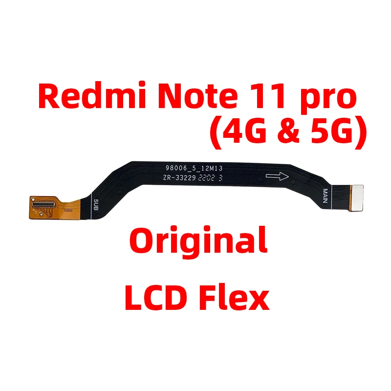 Cabo Flex Original para Redmi Note 11 Pro, Tela LCD FPC Principal, Ribbon Connect Mainboard, 5G, 4G