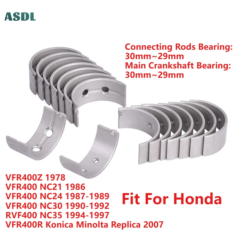

30mm Motorcycle Connecting Rod and Crankshaft Main Bearing for Honda VFR400Z VFR400 NC21 NC24 NC30 87-92 RVF400 NC35 VFR400R