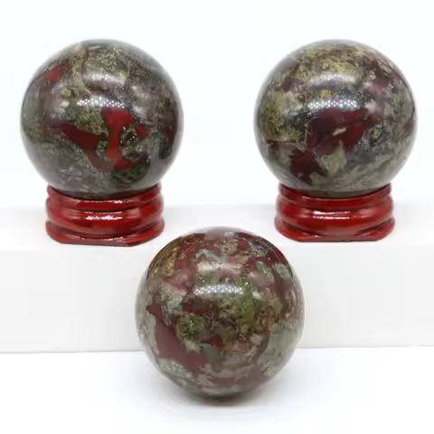 40mm Natural Dragon Blood Jasper Stone Balls Quartz Crystal Reiki Healing Gemstone Sphere Rocks Mineral Massage Globe Home Decor