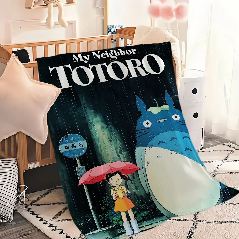 

Four seasons warm Cartoom soft plush blanket for M-MiyazakIs sofa living room office bedroom travel T-Totoro gift anime Flannel