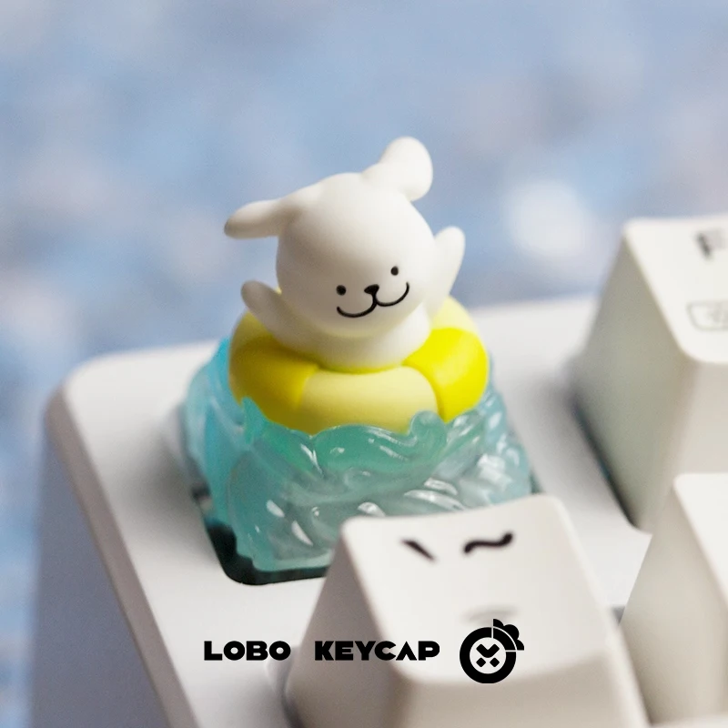 

ESC Key Cute Swimming Circle Puppy Keycap Translucent Personality Single Creative Game Mechanical Keycap Gift Keycap