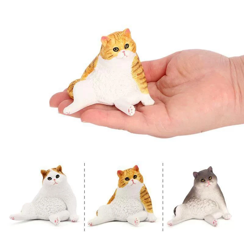 Simulated lazy cat model fat cats desktop ornament home pet kitten decoration