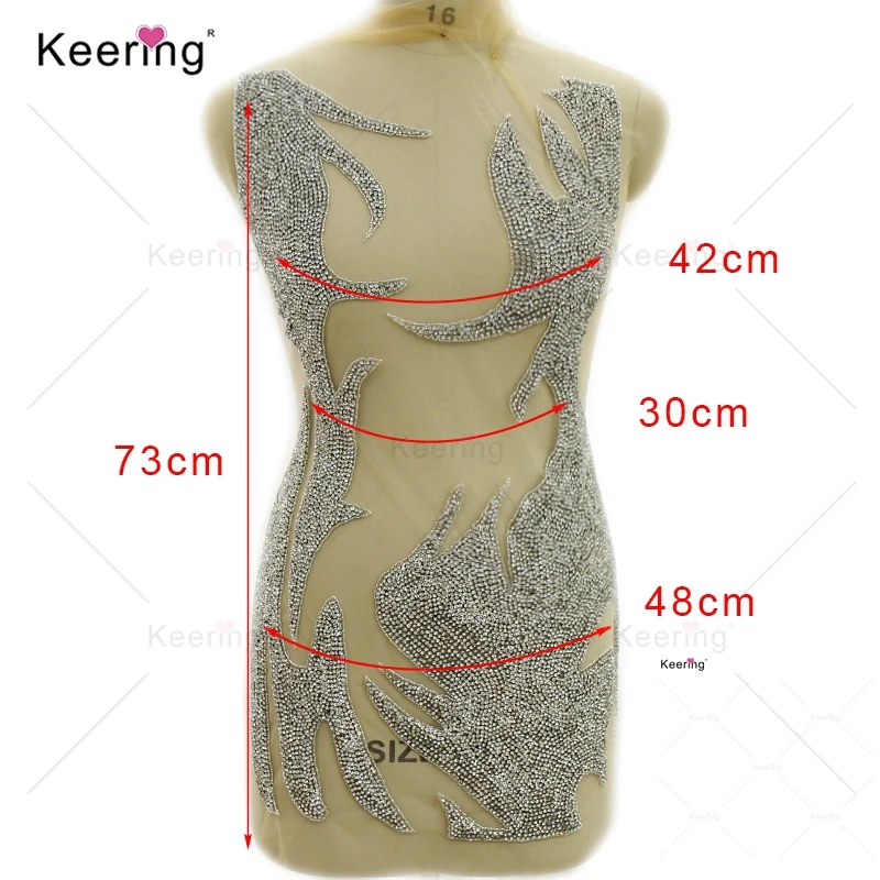 Sew-On Crystal Beaded Rhinestone Body Applique For Prom Dress, Sexy Gown, Fashion, WDP-412