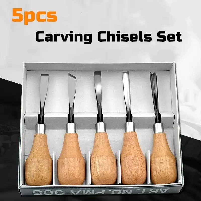 

5/6Pcs New Professional Wood Carving Hand Chisels Tools Set Woodworking Gouges Lather