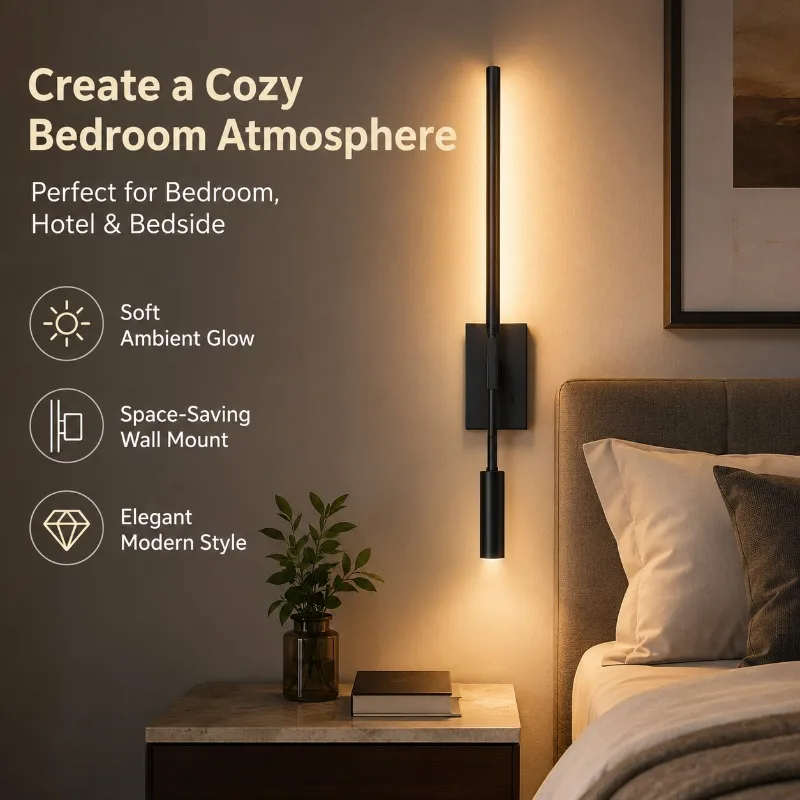 

Simple and Creative Decorative Lines Reading Wall Lights Full Spectrum Hotel Rooms Bedrooms Bedside Wall Lights