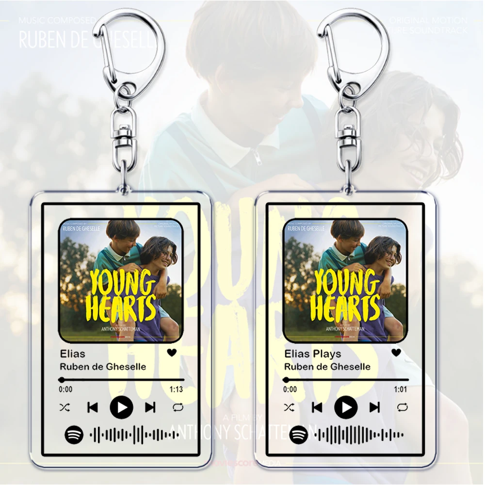 Young Hearts Original Motion Picture Soundtrack Music Keychains for Women Accessories Bag Playlist Code Keying Jewelry Fans Gift