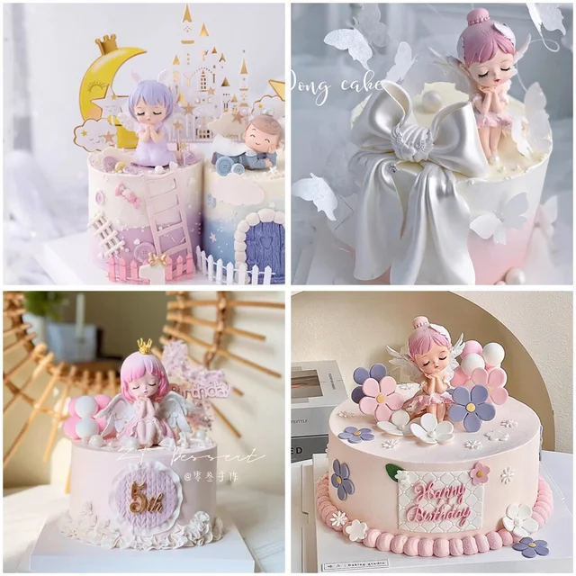 Wróżka Topper na Tort Wróżka Figurka Anioła Ozdoba Dziewczynki 16 Urodziny Dekoracje Tortu Urodzinowego Dekoracje Baby Shower