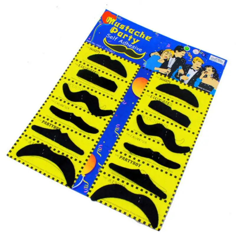 Set Self Adhesive Fake Beard Mustaches Mexican Fiesta Party Supplies Halloween Christmas Costume Fake Mustaches Sticker