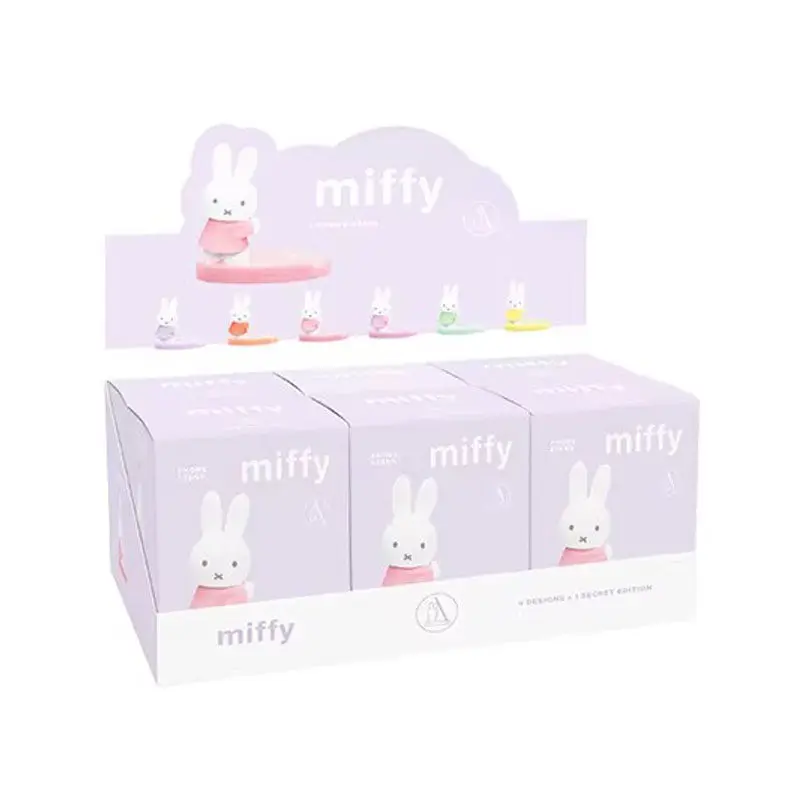 

Miffy Pearl Shadow Phone Holder Blind Box Kawaii Colorful Rabbits Model Toy Desktop Stand PVC Figure Collectible Toy Gifts