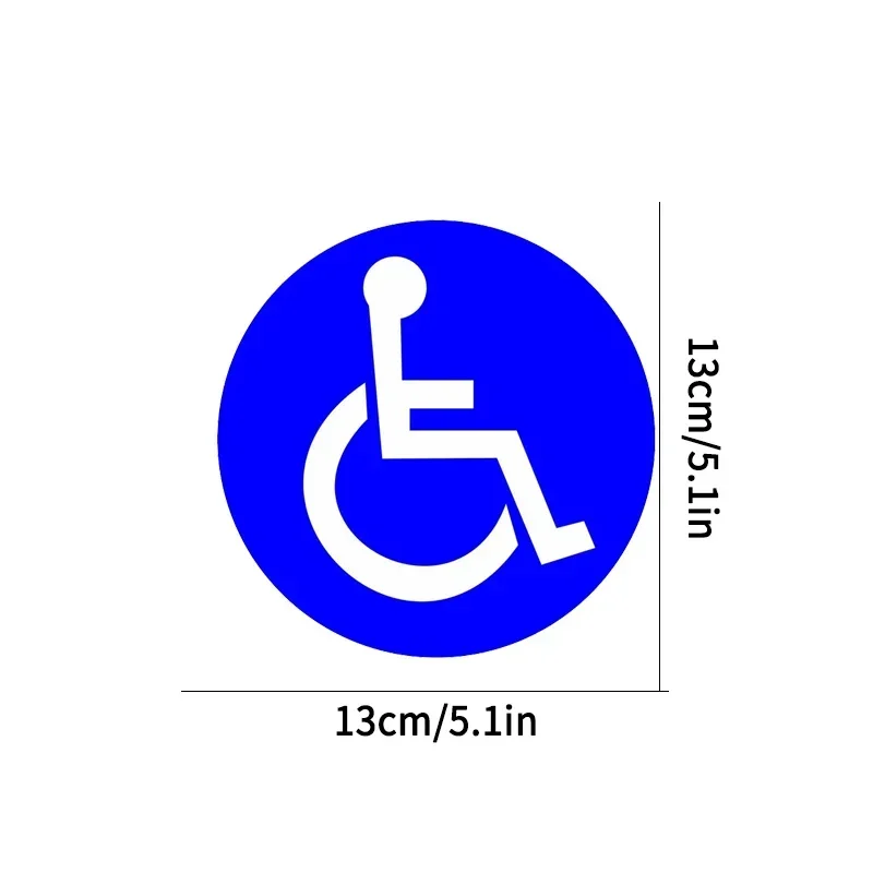

13CM*13CM Car Stickers Disabled Wheelchair Handicap Round PVC Fashion Warning Logo Moto Auto Decals for Fuel Tank Window Body