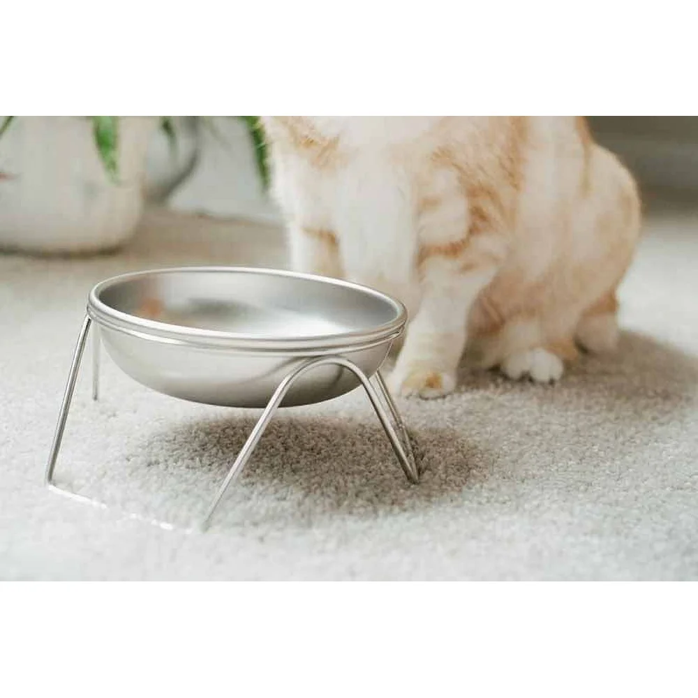 حامل وعاء مرتفع للقطط من الفولاذ المقاوم للصدأ ومقاوم للانسكاب، آمن للاستخدام في غسالة الأطباق، صديق للبيئة من الدرجة البشرية، صنع في الولايات المتحدة الأمريكية #5