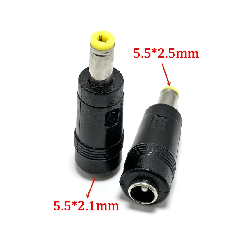 DC-Stromversorgungsadapter 5,5mm*2,1mm Buchse auf 5,5mm*2,5mm Stecker 12V Stromstecker für DC-Netzteil Laptop ﻿