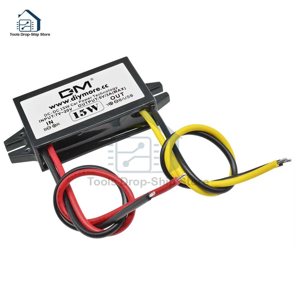 DC-DC Step Down Buck Converter Power Supply Module for Car 15V to 5V 3A 15WLED Driver Transformer Lights LED Strip Lights