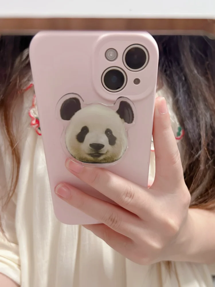 2PCS Cute Panda Phone Grip Cell Phone Bracket 360° Rotating Panda Phone Holder Menglan Feiyuan Phone Grip