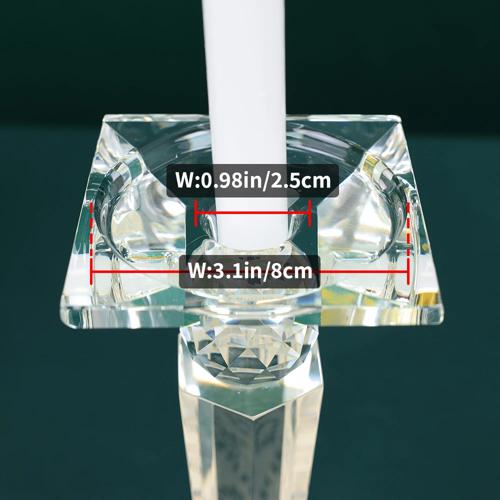3pcs/Set Clear Crystal Candle Holders with Glass Tube Shades-Compatible with Real Candles for Wedding Living Room Table Decor