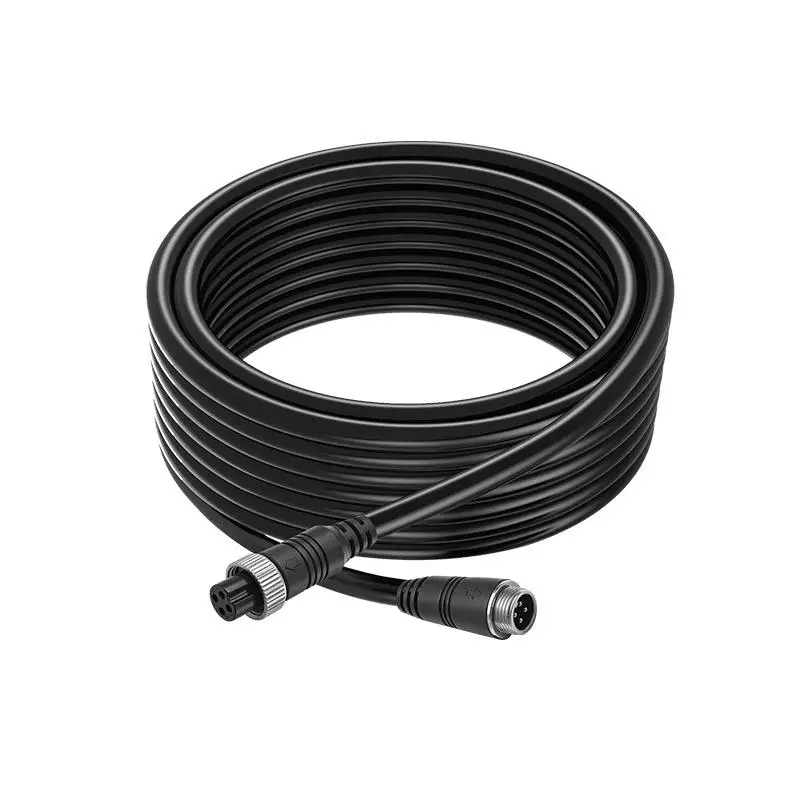 4 Pin M12 Aviation Extension Cable Shielded Anti Interference Vehicle Camera Wire For Truck Car Rear View Monitoring System