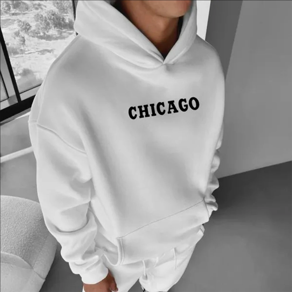 Oversized Men\'s Street Fashion Trend Chicago Bulls Pattern Versatile Cotton Sweatshirt Men\'s Sweatshirt. Men\'s Loose Sweatshirt