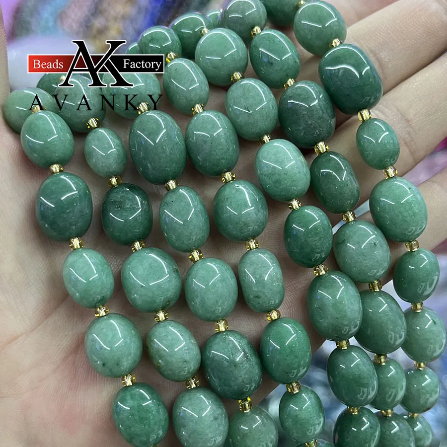 Natural Green Agate Conformal Irregular Faceted Loose Beads For Jewelry Making DIY Necklace Bracelet 15\'\'10-15mm