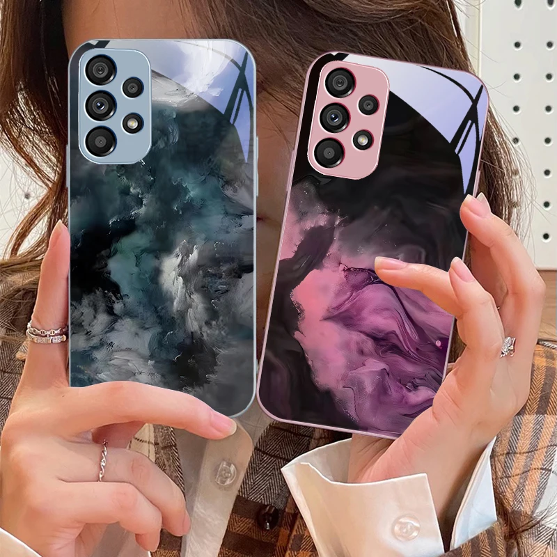 Geometric Gradient For Samsung Galaxy S10 4G S20 11E 30 S21 21 22 S24 Fe Pro S23 S25 Ultra 5G S9 Tempered Glass Phone Case