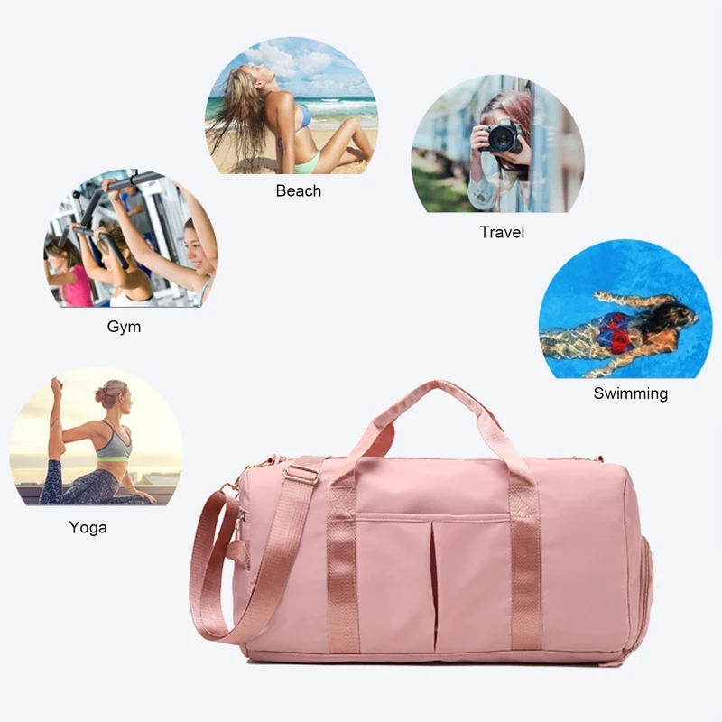 Sac de sport pour femmes, avec compartiment à chaussures, Durable, léger, Yoga, grand sac à main