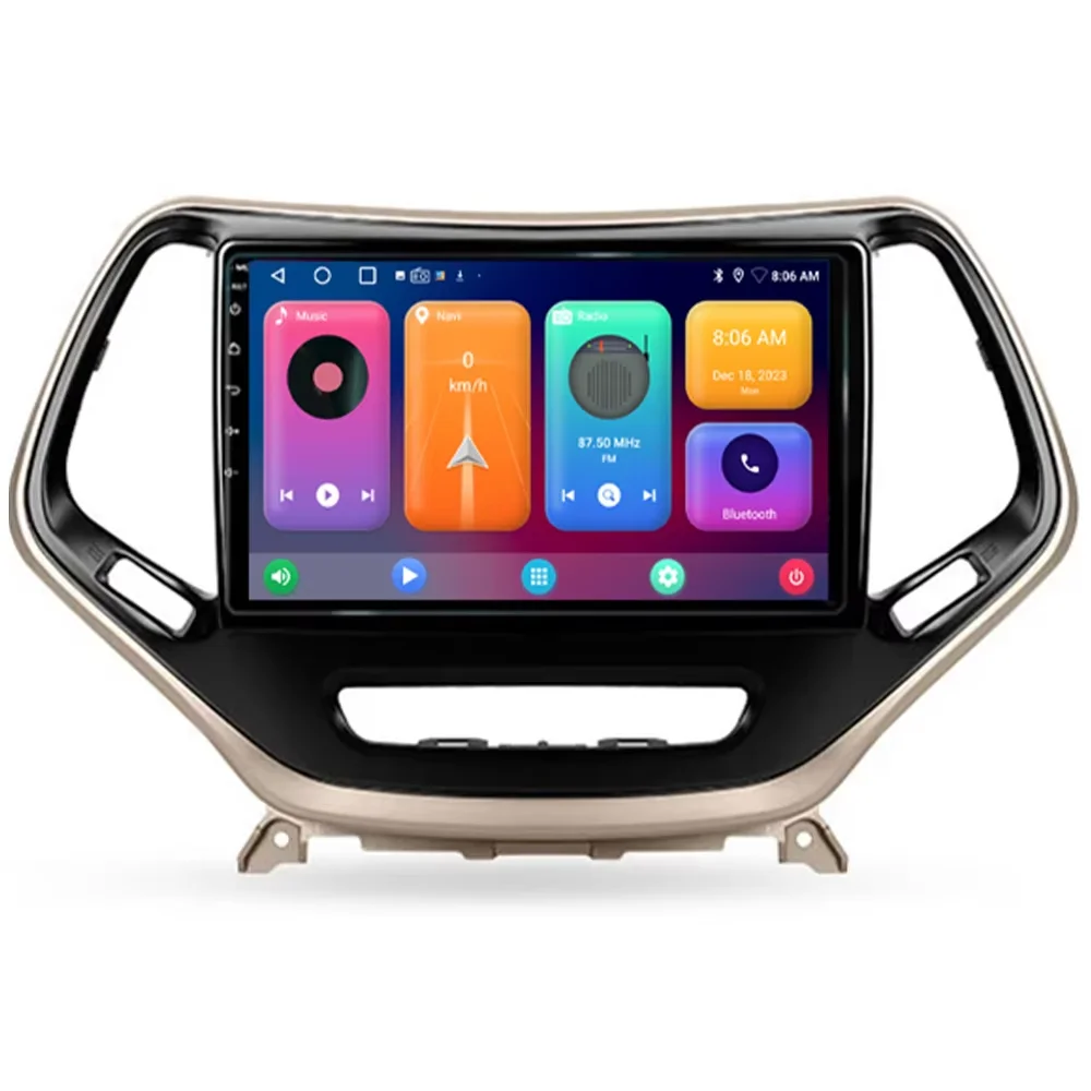 Android 16 Car Radio For Jeep Cherokee 5 KL 2014 - 2018 Screen GPS Navigation Carplay DVD No 2din 4G Wifi 2k Video Autoradio BT