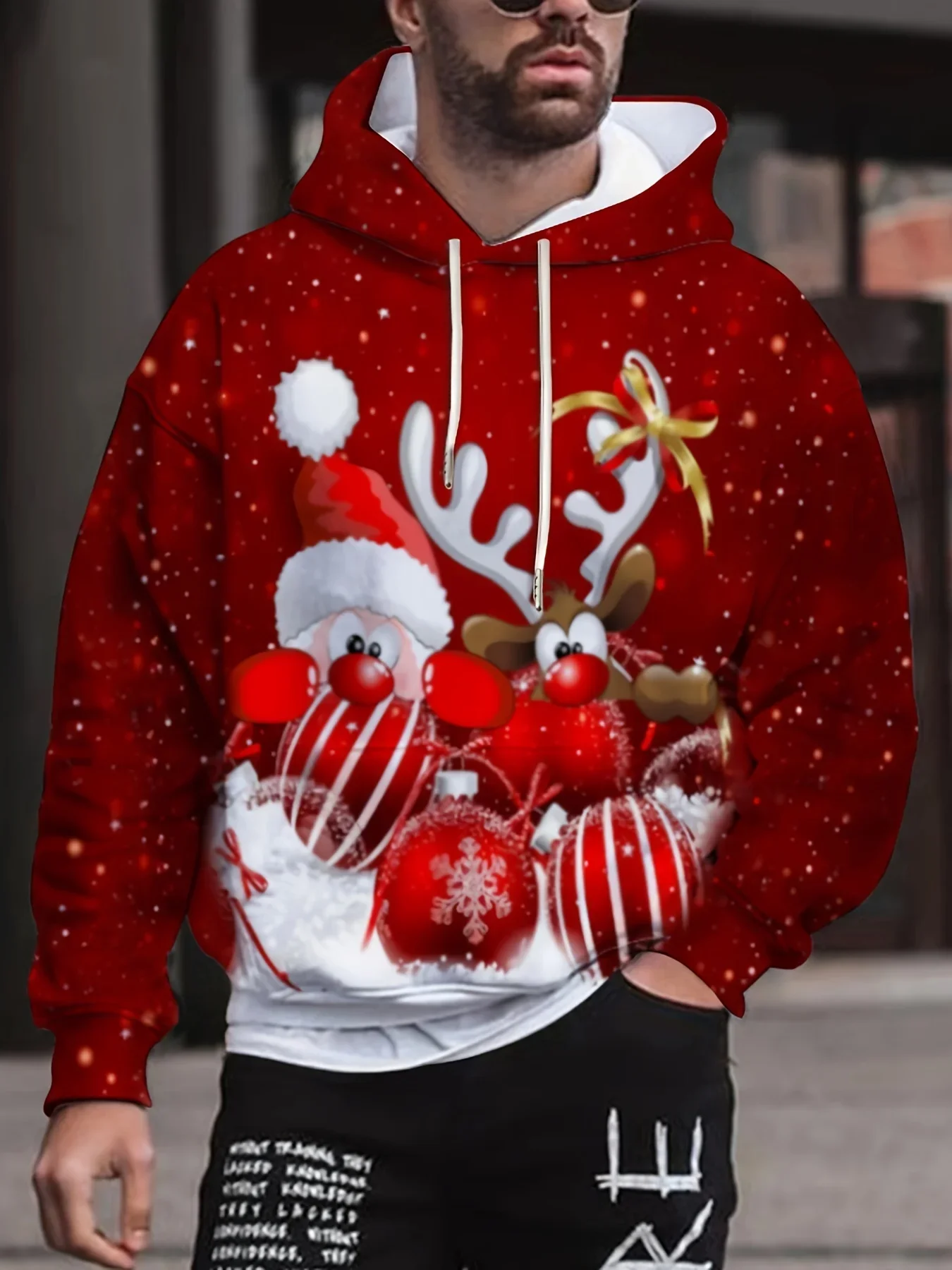 هوديس سانتا كلوز للخريف للرجال والنساء، ملابس رياضية خارجية، هدايا العيد، ملابس الحفلات، ملابس الشارع للعام الجديد #1