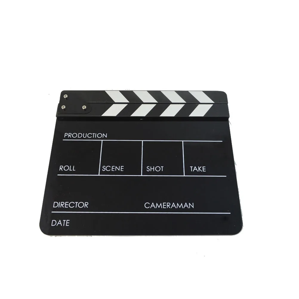 

Acrylic Clapper Board Black Film For Directors Movie Props Kids Role Play Stage Party Festival Use Clapperboard Film