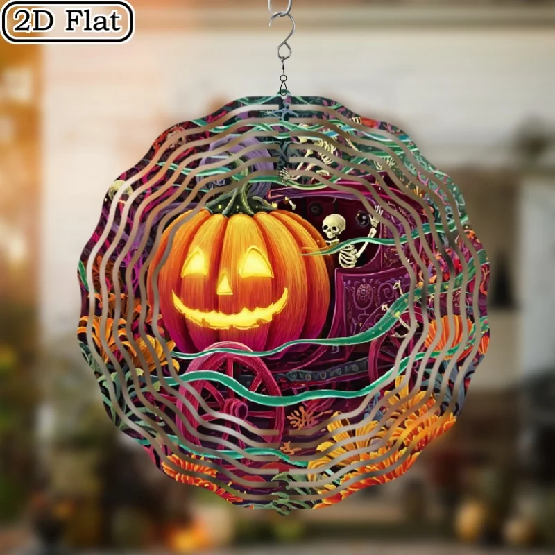 CIFBUY Wind Chime 3D Rotating Wind Spinner Shiny Kaleidoscope Metal 360° Swivel Hook Garden Patio Yard Outdoor Hanging Decor