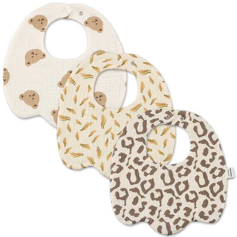 

J15U U Baby Bib Cotton Breathable Burp Cloth Summer Wrapping Bibs for Baby Girls Boys Eating and Drooling Gift Supplies