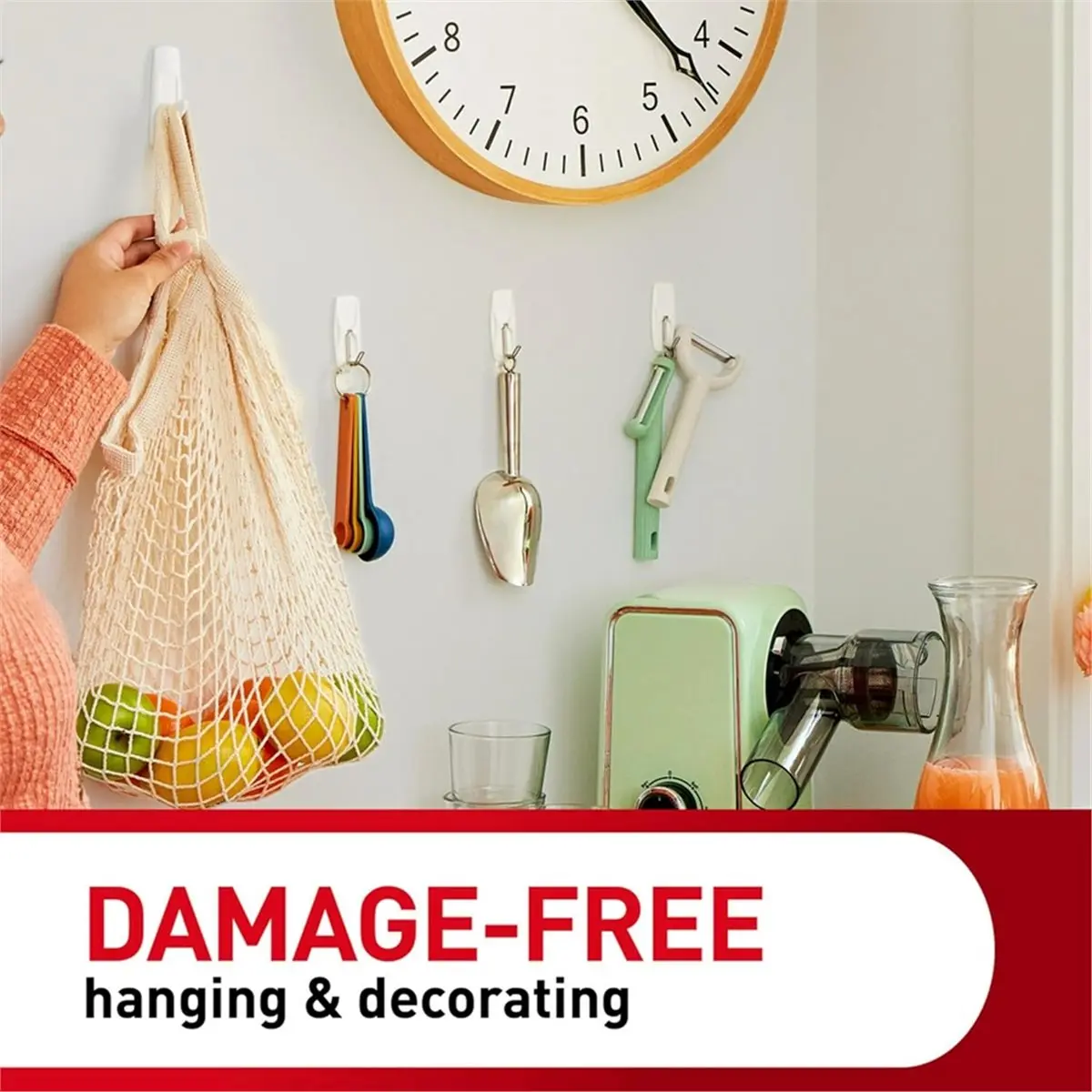 2026 New Large Utility Hooks,Damage Free Hanging with Adhesive Strips,No Tools for Hanging,Organization and Storage,Damage-Free
