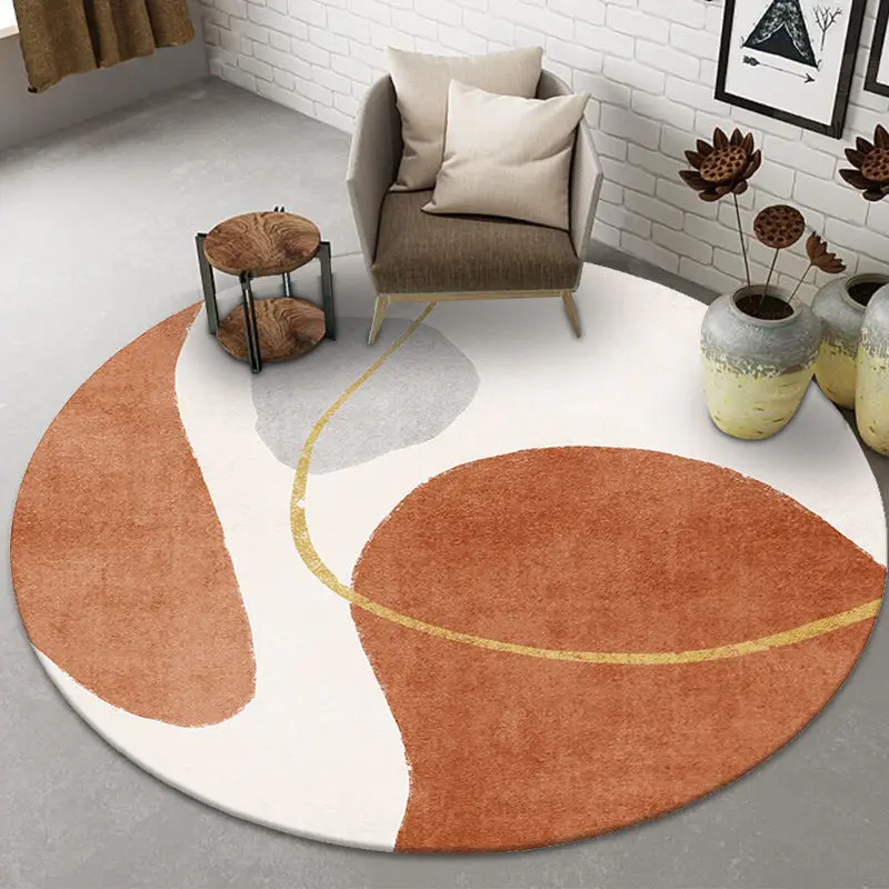 Modern Light Luxury Round Carpets Living Room Sofa Coffee Tables Rug Ins Style Decoration Room Bedroom Carpet Non-slip Bath Mats