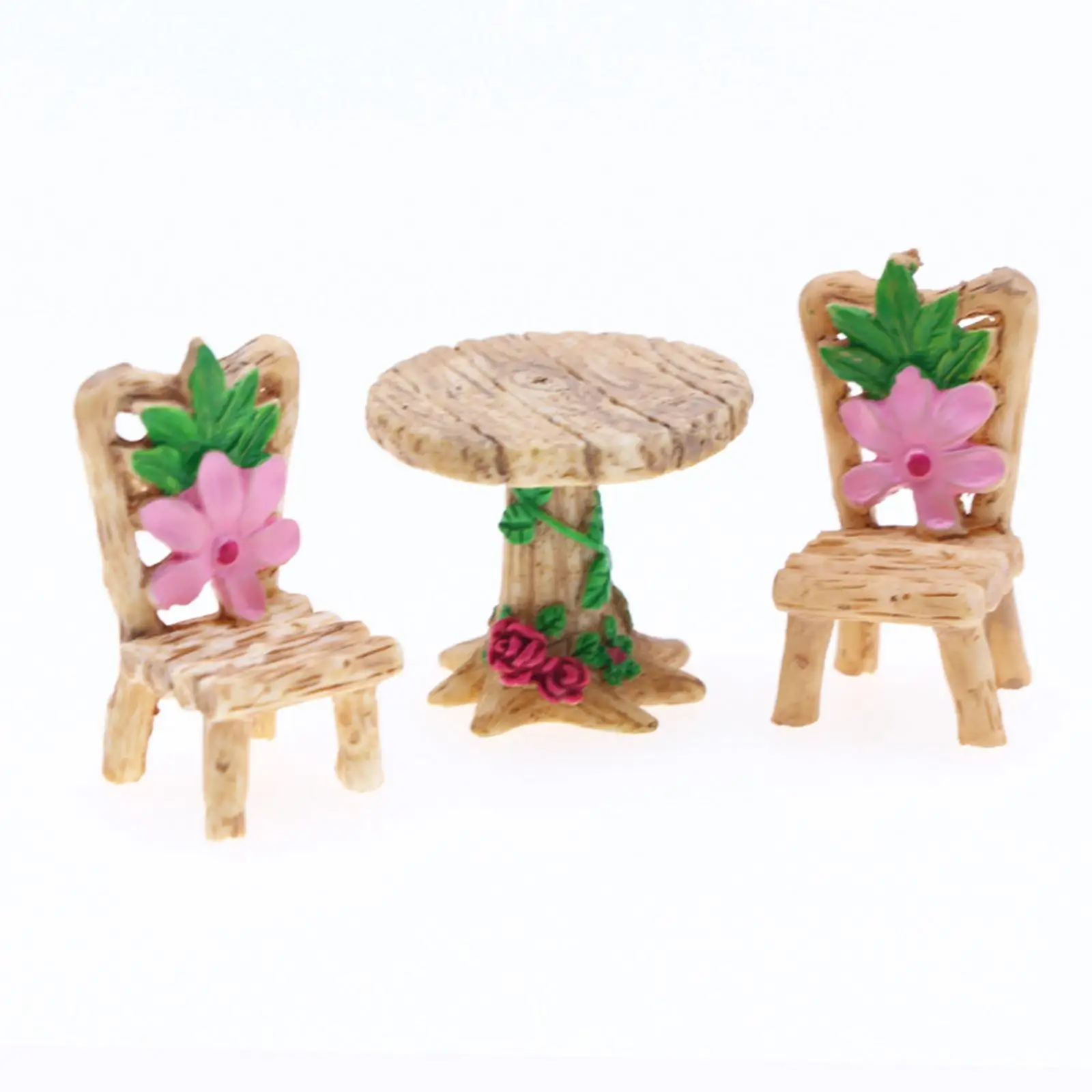 1/12 Scale Dollhouse Table Chair Furniture Fairy Desk Chair Set Accessory DIY