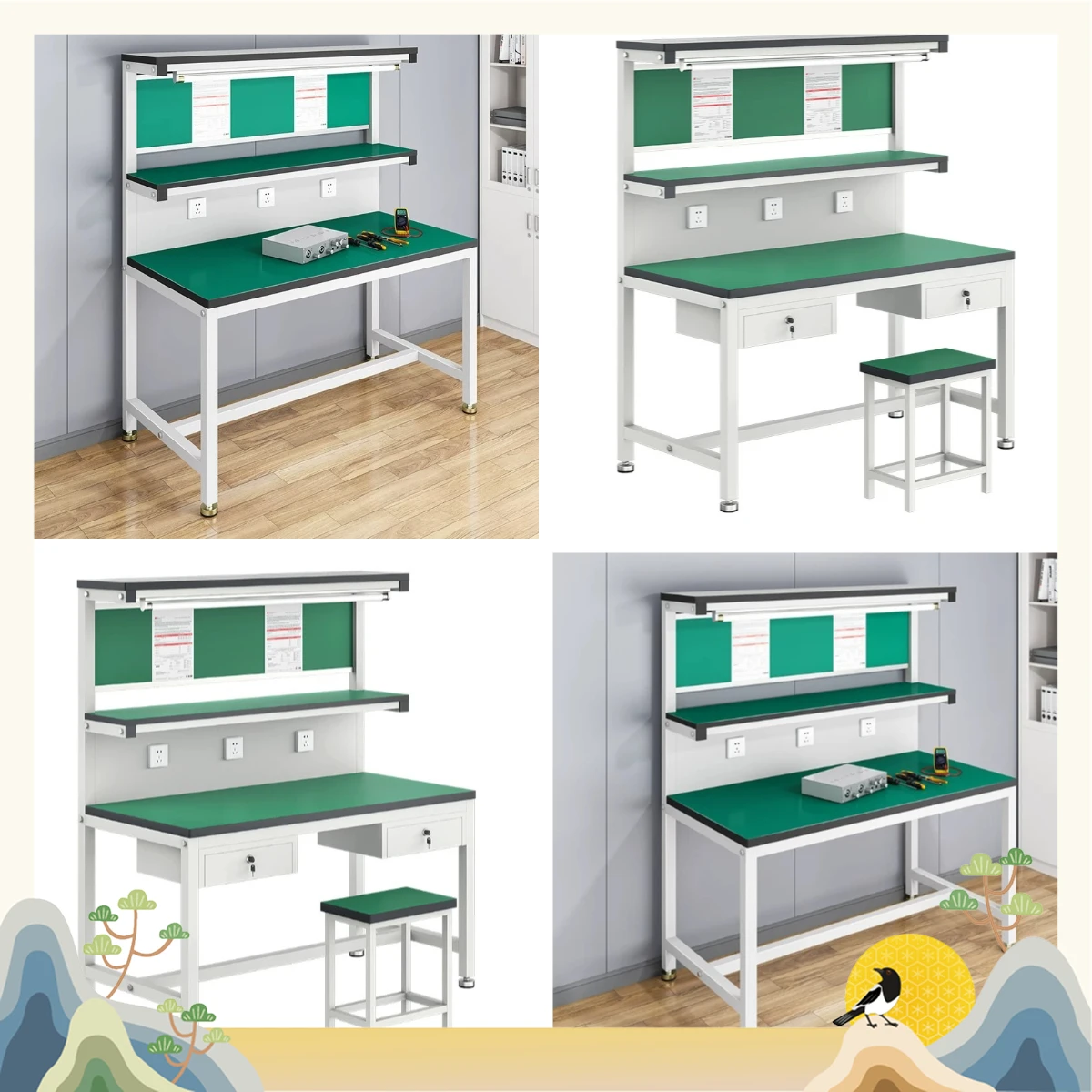 Anti-static Workbench Heavy-duty Fitter Table Workshop Assembly Line Mobile Phone Repair Packaging Welding Dust-free Console