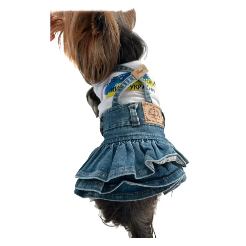 Doggie Puppy Small Dog Clothes Denim Jeans Dress Chihuahua Yorkie Pomeranian Shih Tzu Maltese Small Dog Clothing Costume Skirt