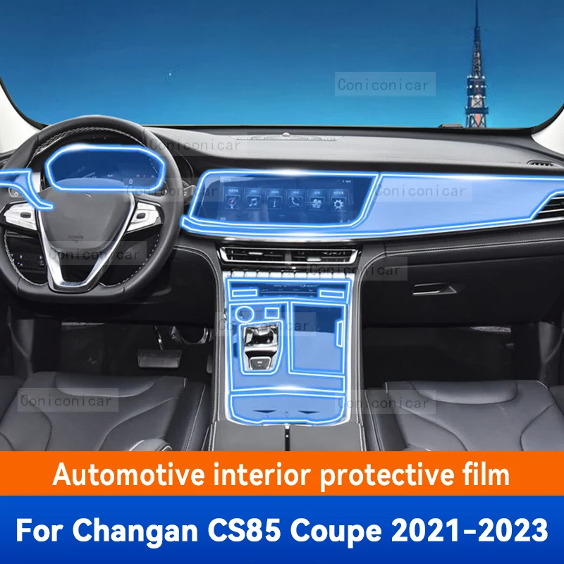 

TPU for CHANGAN CS85 Coupe Transparent Protective Film Strip Car Interior Sticker Central Control Panel Gear Door Air Panel