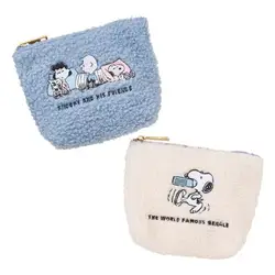 Nuovo Kawaii carino Snoopy portamonete borsa cosmetica borsa per rossetto borsa per gioielli agnello peluche ricamo regalo di compleanno per bambini