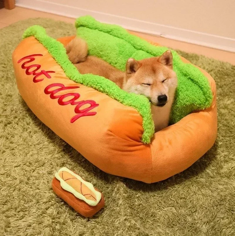 

Pet Bed Hot Dog House Lounger Bed Kennel Mat Soft Fiber Pet Dog Puppy Warm Removable Washable Waterlon for Cats Dog Kennel