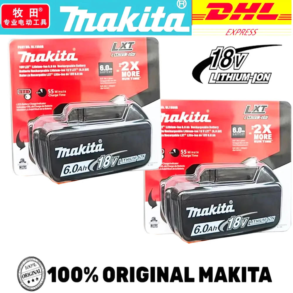 100% NEW original Makita 18V 6.0Ah Battery ,For Makita  BL1830 BL1830B BL1840 BL1840B BL1850 BL1850B Power Tools Battery