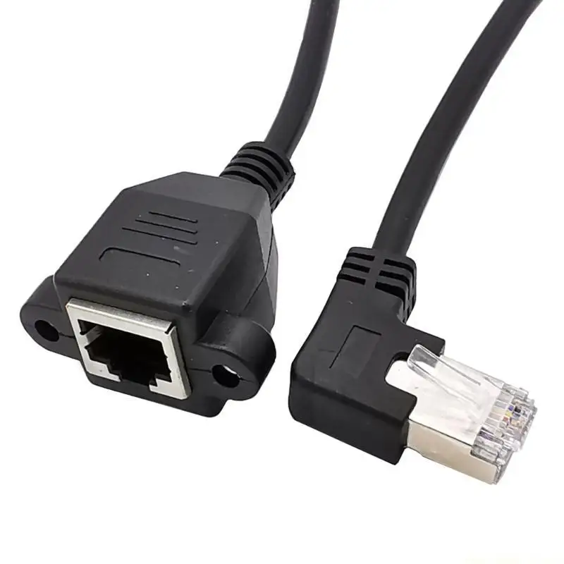 F62C Gigabit Networking Extension Cord Left/Right/Up/Down 90 degree Bend Cable 30CM