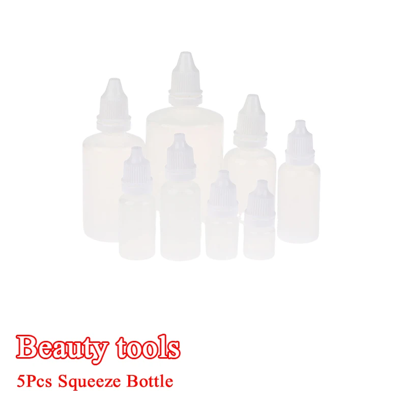 5 قطعة 3/5/10/15/20/30/50/100 مللي زجاجة قطارة بلاستيكية فارغة الطلاء الجمال النفط الحبر للعصر إعادة الملء زجاجة مستحضرات التجميل التخزين #1
