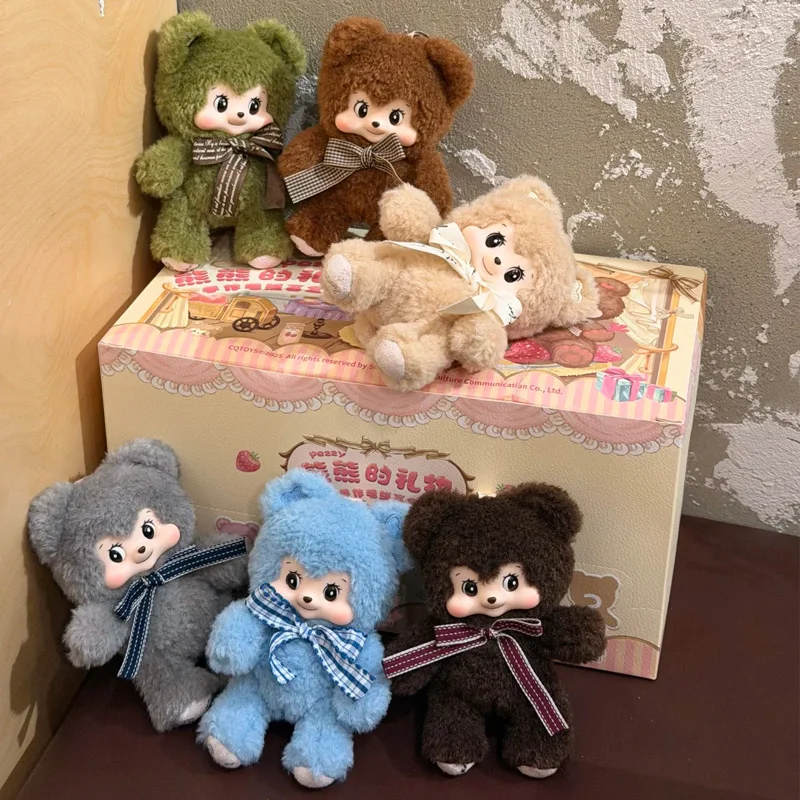 Pezzy bear série de presente caixa cega adorável anime figura surpresa caixa na moda boneca natal brinquedos colecionáveis mistério pendan presentes