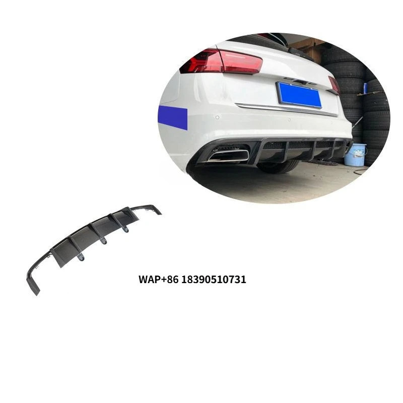 

A6-SLINE S6 Carbon Fiber Fibre Rear Bumper Lip Diffuser Fit for A6-SLINE S6 2015-2018