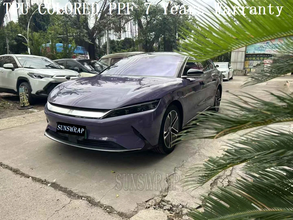 

7-летняя гарантия, цвет ТПУ, PPF, орхидея, фиолетовая пленка для кузова автомобиля, влажное применение для автомобилей, лодок, самолетов, яхт, 1,52x15 м, 5x52 футов/рулон