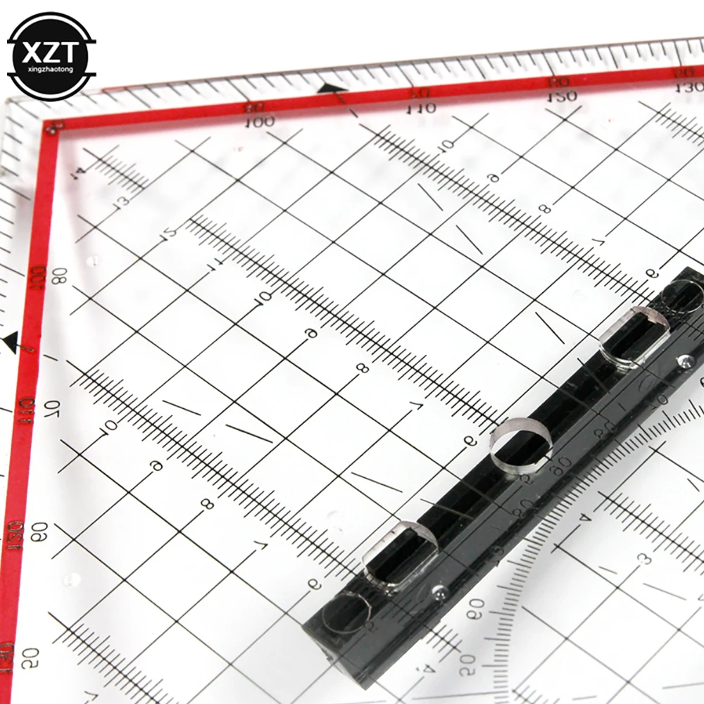 Imagem -03 - Régua de Medição Multifunções com Cabo Triângulo Transferidor Papelaria Desenho Design 30cm