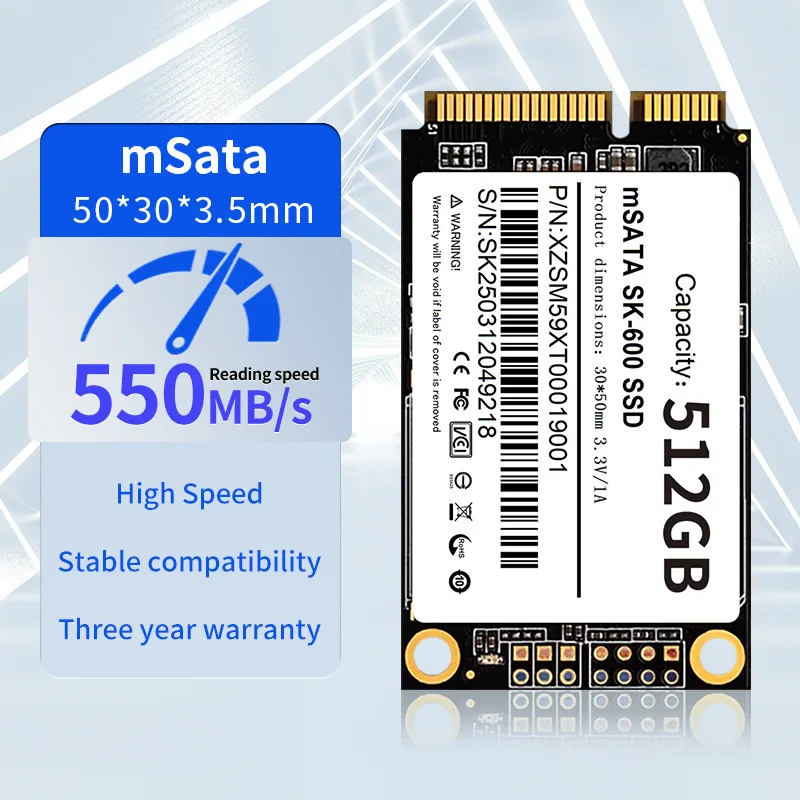 mSATA SSD 128GB 240GB 512GB 1TB Solid State Drive mit hoher Geschwindigkeit für Desktop-Laptops