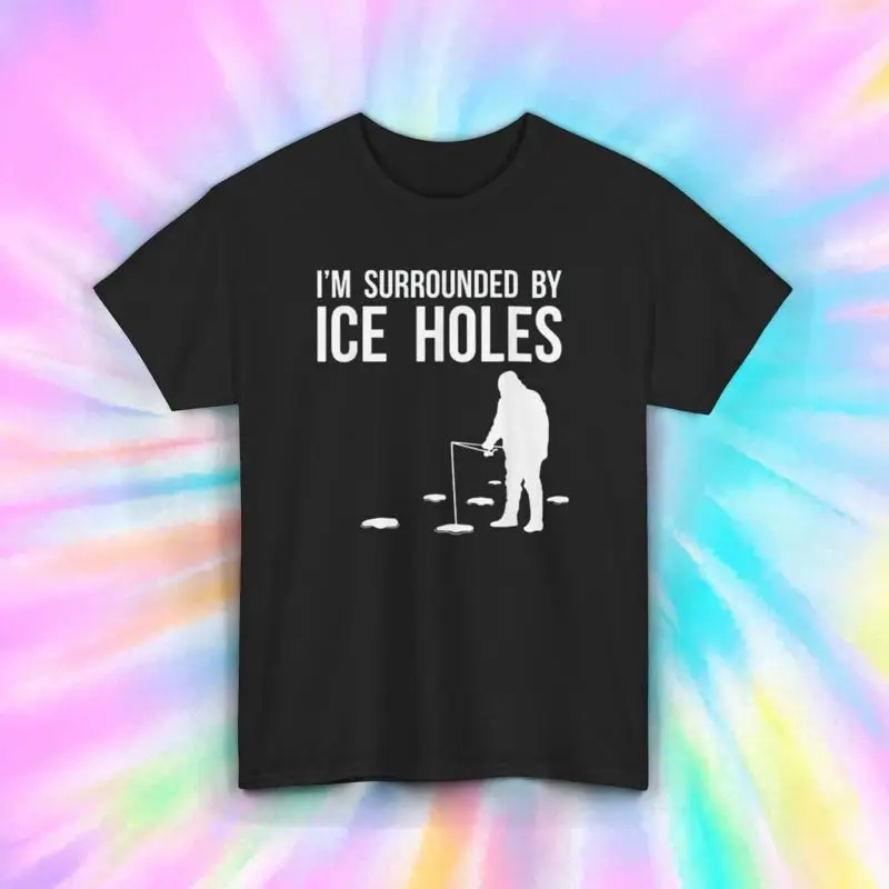 

Ice Holes T Shirt Funny Fishing Fisherman's Humor S 5XL